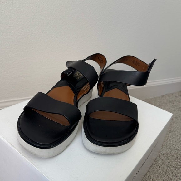 Franco Sarto Chiara Platform Black and white Sandals Size 9 - Picture 3 of 9